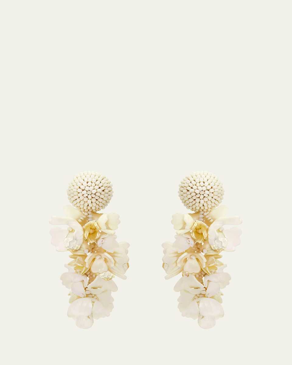 Plexy and Raffia Flowers Earrings